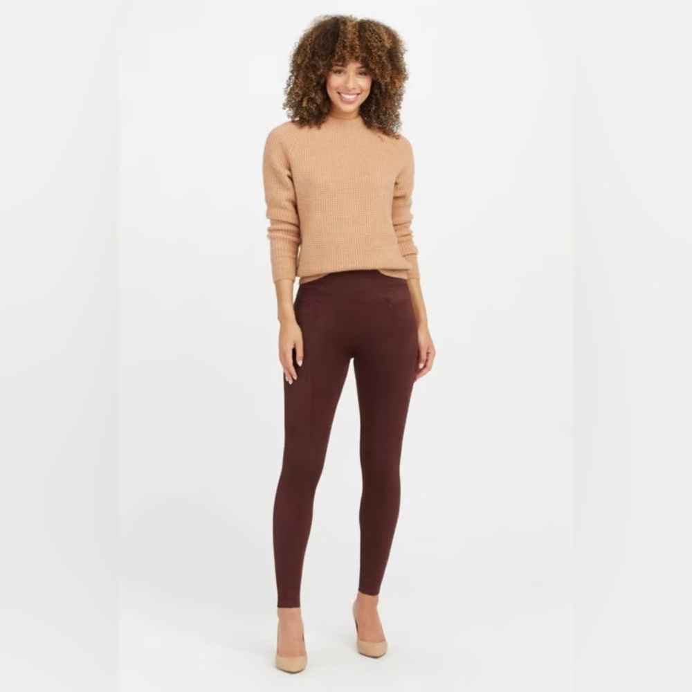 NWT SPANX Faux Suede Leggings-Dark Terracotta